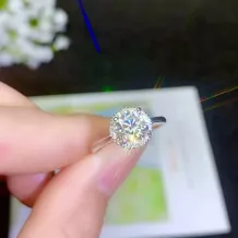 18k Gold-Plated Sterling Silver Ring Setting For Round 1 2 3ct Moissanite