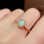 18K Gold Plated Sterling Silver Ring Setting - Oval 6x8mm Opal & Colored Gemstone Mount