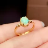 18K Gold Plated Sterling Silver Ring Setting - Oval 6x8mm Opal & Colored Gemstone Mount