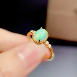 18K Gold Plated Sterling Silver Ring Setting - Oval 6x8mm Opal & Colored Gemstone Mount