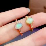 18K Gold Plated Sterling Silver Ring Setting - Oval 6x8mm Opal & Colored Gemstone Mount