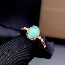 18K Gold Plated Sterling Silver Ring Setting - Oval 6x8mm Opal &amp; Colored Gemstone Mount
