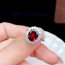 18K Gold-Plated Sterling Silver Ring Setting with Pear-Shaped Diamond Accents for 8×10mm Oval Colored Gemstones