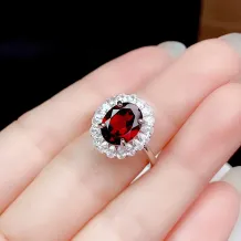 18K Gold-Plated Sterling Silver Ring Setting with Pear-Shaped Diamond Accents for 8×10mm Oval Colored Gemstones