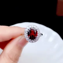 18K Gold-Plated Sterling Silver Ring Setting with Pear-Shaped Diamond Accents for 8×10mm Oval Colored Gemstones