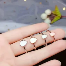 18K Gold-Plated Teardrop Ring Settings for 5x7mm &amp; 7x9mm Gemstones/Jade (S925, Unset)