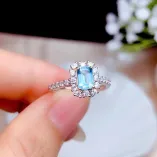18K Two-Tone Gold-Plated Marquise Ring & Pendant Setting For 4x6/5x7mm Square Gemstones 925 Silver