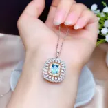 18K Two-Tone Gold-Plated Marquise Ring & Pendant Setting For 4x6/5x7mm Square Gemstones 925 Silver