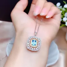 18K Two-Tone Gold-Plated Marquise Ring &amp; Pendant Setting For 4x6/5x7mm Square Gemstones 925 Silver