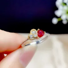 18K Two-Tone Gold-Plated Ring Setting For 3x4/4x5mm Pear-Shaped Colored Gemstones 925 Silver