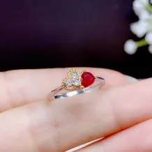 18K Two-Tone Gold-Plated Ring Setting For 3x4/4x5mm Pear-Shaped Colored Gemstones 925 Silver