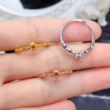3*3 Mm Round Prong Setting 925 Sterling Silver Rose Gold Plated For Gemstone