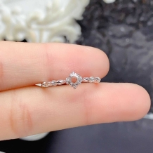 3*3 Mm Round Prong Setting 925 Sterling Silver Rose Gold Plated For Gemstone