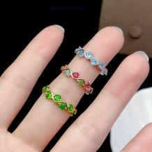 3*3mm Multiple Round Prong Ring Setting Yellow Gold Plated 925 Silver For Ruby Sapphire Emerald Ring