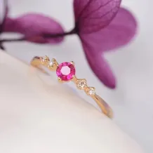 3*3/4/5/7mm Round Gemstones Silver Gold Plated Prong Bezel Ring Setting