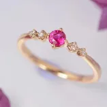 3*3/4/5/7mm Round Gemstones Silver Gold Plated Prong Bezel Ring Setting