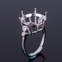 4/5/6/7/8/9/10/11/12/13/14/15/16mm 6 Prong Round 925 Sterling Silver Ring Setting