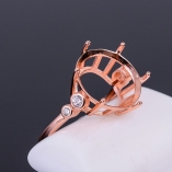 4/5/6/7/8/9/10/11/12/13/14/15/16mm 6 Prong Round 925 Sterling Silver Ring Setting