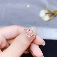 4*6/5*7/6*8/7*9/8*10/10*12/10*14mm Oval Prong Ring Setting 925 Sterling Silver Rose Gold Plated