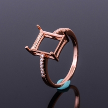 4*6/5*7/6*8/7*9/8*10mm Square Bezel Ring Setting 925 Sterling Silver Plated With 18k Gold