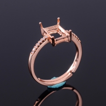 4*6/5*7/6*8/7*9/8*10mm Square Bezel Ring Setting 925 Sterling Silver Plated With 18k Gold