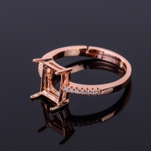 4*6/5*7/6*8/7*9/8*10mm Square Bezel Ring Setting 925 Sterling Silver Plated With 18k Gold