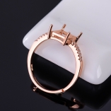 4*6/5*7/6*8/7*9/8*10mm Square Bezel Ring Setting 925 Sterling Silver Plated With 18k Gold