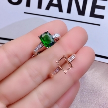 4*6/5*7/6*8/7*9/8*10 MM Rectangle Prong 925 Sterling Silver Rose Gold Plated Ring Setting