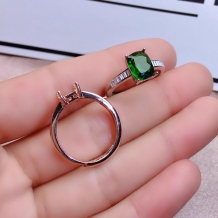 4*6/5*7/6*8/7*9/8*10 MM Rectangle Prong 925 Sterling Silver Rose Gold Plated Ring Setting