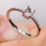 4*6mm Oval Prong Bezel 925 Silver Plated Gold Ring Setting For Gemstone