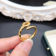 4*6mm Teardrop Shape 925 Sterling Silver Gold Plated Snake Design