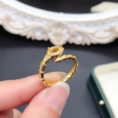 4*6mm Teardrop Shape 925 Sterling Silver Gold Plated Snake Design