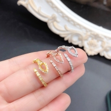 4*6mm Teardrop Shape 925 Sterling Silver Gold Plated Snake Design