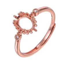 4 Prong Ring Setting S925 Sterling Silver For Oval 4x6 5x7mm Gemstone