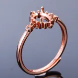 4 Prong Ring Setting S925 Sterling Silver For Oval 4x6 5x7mm Gemstone