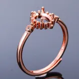4 Prong Ring Setting S925 Sterling Silver For Oval 4x6 5x7mm Gemstone