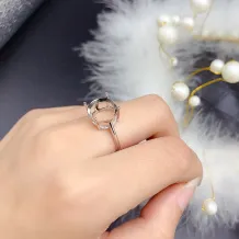 4-Prong S925 Sterling Silver Gold Plated Ring Setting for Round 3-15mm Gemstones