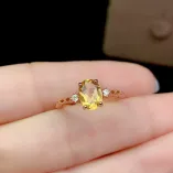 4 Prong-Set Ring Mount - 925 Sterling Silver Plated With 18k Gold For 6x8mm Oval Ruby/Sapphire