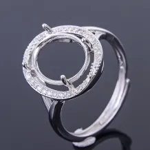 9x10mm 4 Prong Setting For Oval Diamond 925 Sterling Silver Rose Gold Plated