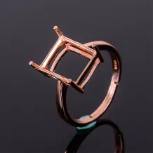 4*6/5*7/6*8/7*9/10*14/12*16mm Square Silver Gold Plated Ring Setting
