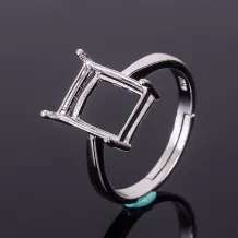 4*6/5*7/6*8/7*9/10*14/12*16mm Square Silver Gold Plated Ring Setting