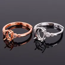 4x6 5x7 6x8 7x9 8x10mm 925 Sterling Silver Gold-Plated Oval Cabochon Ring Mounts