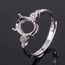 4x6 5x7 6x8 7x9 8x10mm 925 Sterling Silver Gold-Plated Oval Cabochon Ring Mounts