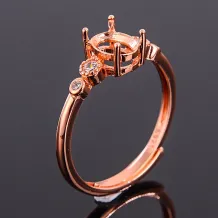 4x6 5x7 6x8 7x9 8x10mm 925 Sterling Silver Gold-Plated Oval Cabochon Ring Mounts