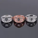 4x6 5x7 6x8mm Gemstone Ring Setting Sterling Silver 925 Gold Plated