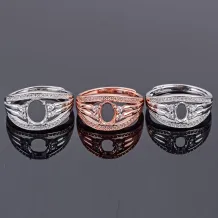 4x6 5x7 6x8mm Gemstone Ring Setting Sterling Silver 925 Gold Plated