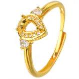 4x6mm Princess Cut CZ/Ruby/Sapphire S925 Sterling Silver Ring Setting with 18K Gold Plating