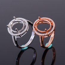 5*7 6*8 8*10 7*9 10*12mm Halo Oval Ring Setting 925 Sterling Silver Gold Plated
