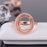 5*7 6*8 8*10 7*9 10*12mm Halo Oval Ring Setting 925 Sterling Silver Gold Plated