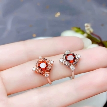 5/6/7/8mm Round Ring Setting Gold-Plated Silver For Colored Gemstone And Jadeite